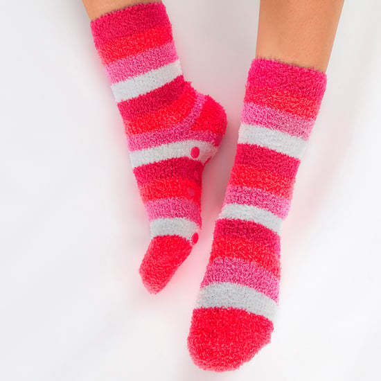 4 Paar Damen Bettsocken mit Grips| Thermische Anti-Rutsch flauschige Hausschuhe - Animal Print - Image 4