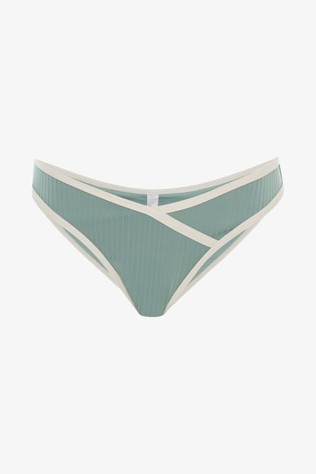 Rippungsmuster Bikinihosen mit mittelhohem Bund - Image 3