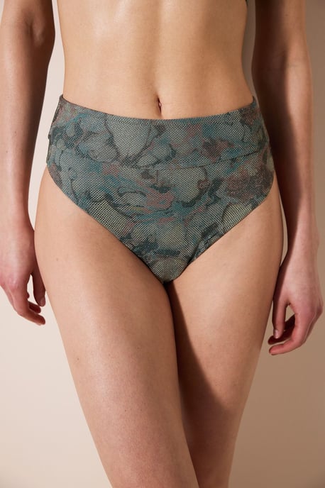 Hochgeschnittene Blumenvorhang Bikini-Höschen - Image 1