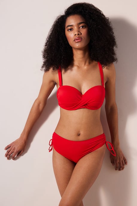 Hoch taillierte Hipster-Bikini-Unterteile mit Rüschendetail - Image 3