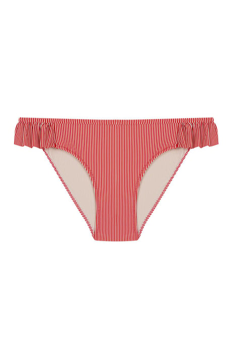 Gestreifte Mid-Waist Rüschen-Hipster-Bikiniunterteile - Image 4