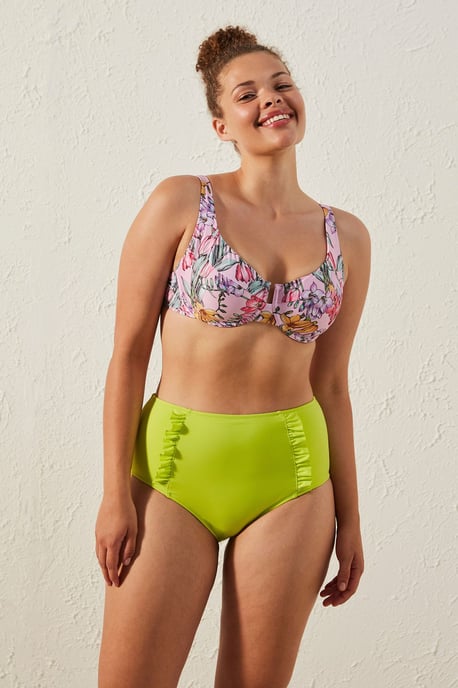 Hochtaillierte Rüschenslip-Bikinihose - Image 1