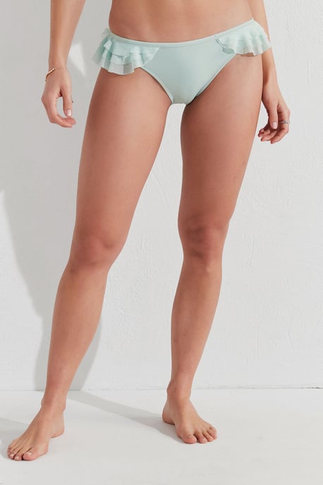Tiefer Taillen-Hipster-Bikini-Unterteil mit Rüsche - Image 1
