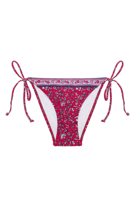 Penti Paisley-Bikiniunterteil mit Bindeseiten und niedriger Taille - Rot - Image 3