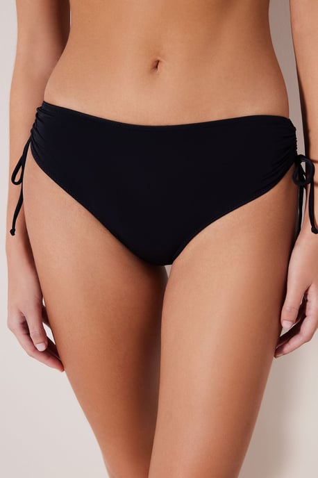 Hochgeschnittene Hipster-Bikini-Hosen mit Bindebändern - Image 1
