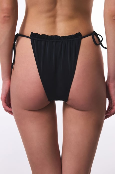 Tief sitzende Raffung-Bikinihose mit Bindebändern - Image 2