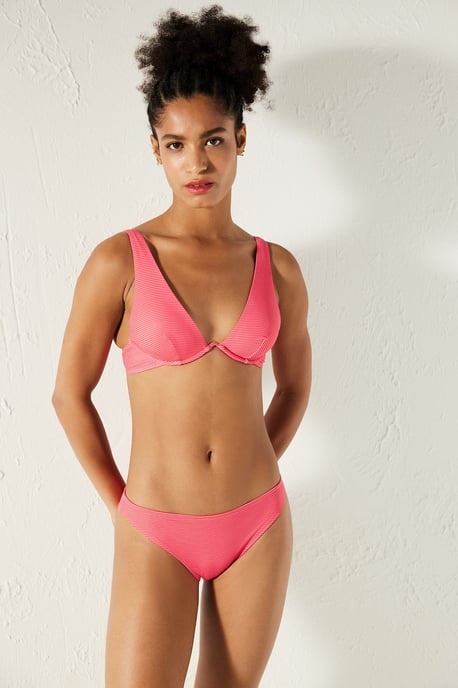 Gestreifter Ripp-Unterstützungs-Bikini-Oberteil - Image 1
