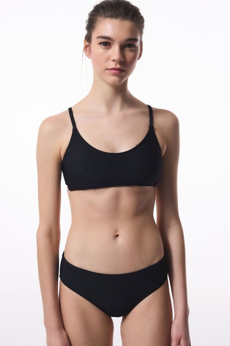 Einfarbiger Gestrickter Bikini-Oberteil mit Bindung - Image 4