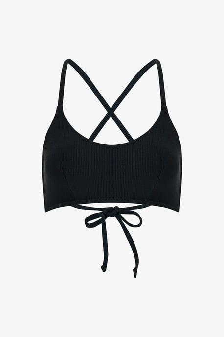 Einfarbiger Gestrickter Bikini-Oberteil mit Bindung - Image 5