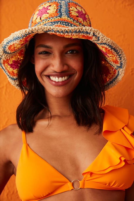 Bikini-Oberteil mit Rüsche im soliden Dreiecksdesign - Image 4
