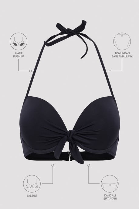 Blickdichte Unterwired Halter-Bikini-Oberteil - Image 6
