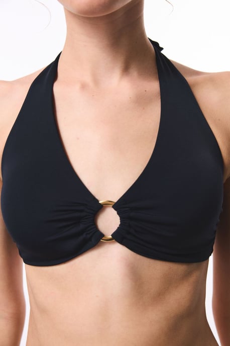 Vollfarbiger Dreieck-Bikini-Top - Image 3