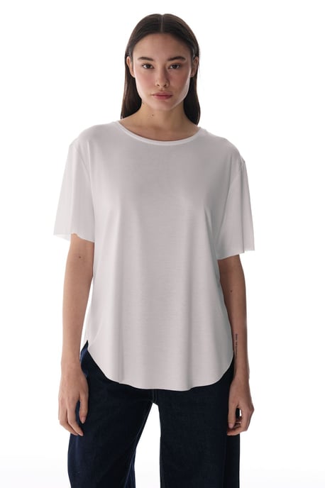 Oversized Modal-Mischung Rundhalsausschnitt T-Shirt - Image 1