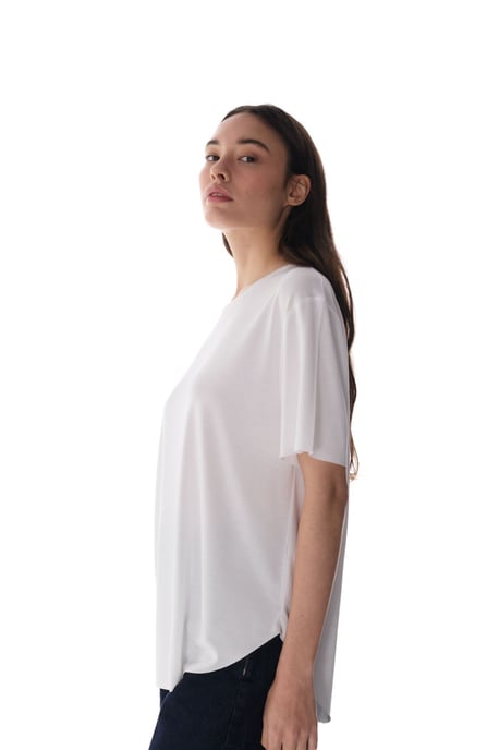 Oversized Modal-Mischung Rundhalsausschnitt T-Shirt - Image 4