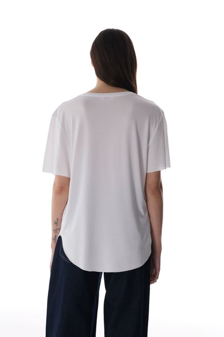 Oversized Modal-Mischung Rundhalsausschnitt T-Shirt - Image 6