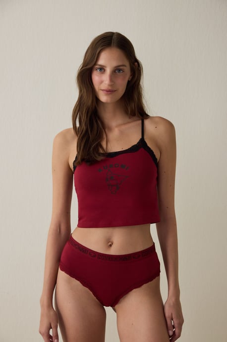 Bedrucktes Strick-Padded Crop Top - Image 2