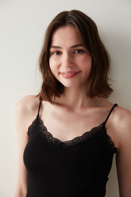 Penti Spitzen-Cami-Top aus Baumwolle - Schwarz - Image 3