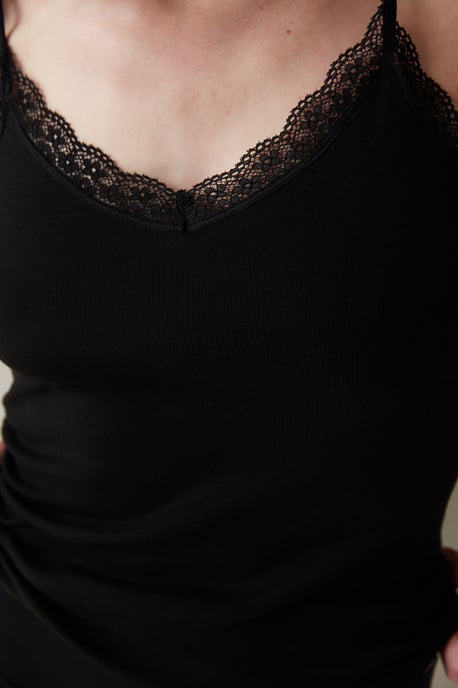 Penti Spitzen-Cami-Top aus Baumwolle - Schwarz - Image 5