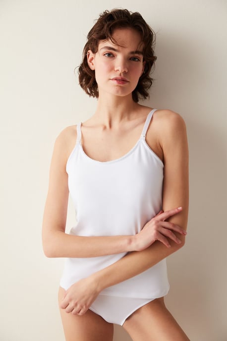 Damen Baumwoll-Mix Verstellbare Träger Cami - Image 1