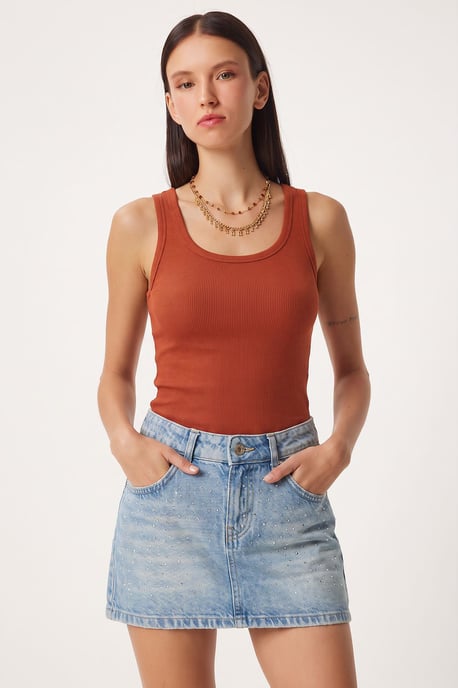 Fitted U-Hals Gestricktes 2er-Pack Tanktop - Image 2