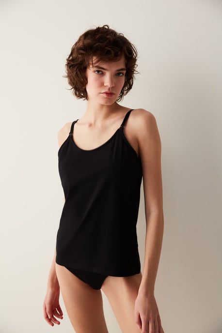 Damen Baumwoll-Mischung Adjustable Strap Top - Image 1