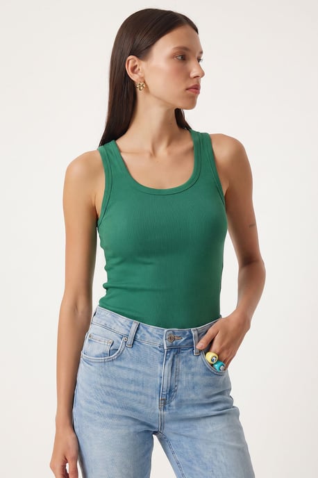 Fitted U-Hals Gestricktes 2er-Pack Tanktop - Image 4