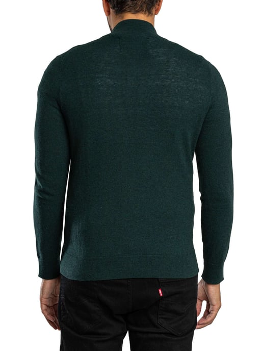 Superdry Ess LW Wollmischung 1/2 Reißverschluss Strickpullover, Grün - Image 3