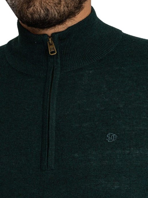 Superdry Ess LW Wollmischung 1/2 Reißverschluss Strickpullover, Grün - Image 4