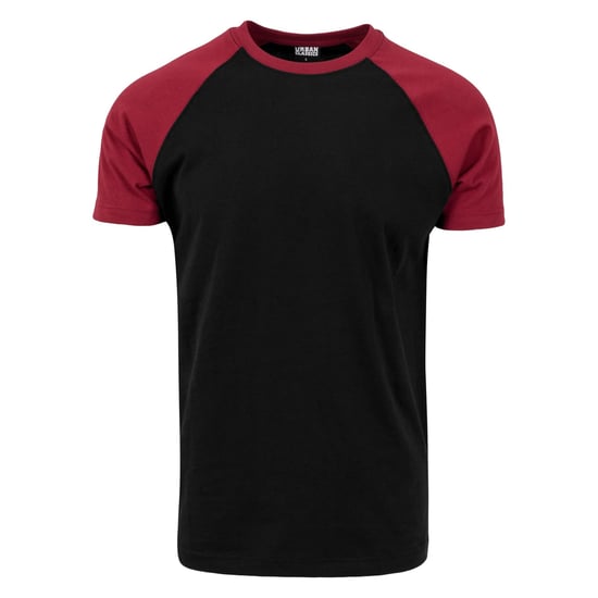 Urban Classics - T-Shirt für Herren Raglanärmel (Schwarz/Burgunderrot) - Image 1