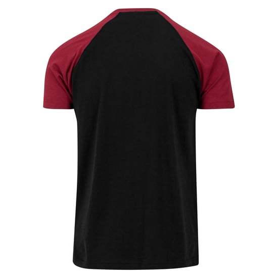 Urban Classics - T-Shirt für Herren Raglanärmel (Schwarz/Burgunderrot) - Image 2
