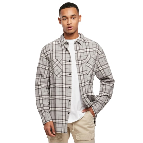 Urban Classics - Hemd Lang für Herren (Grau/Schwarz) - Image 3