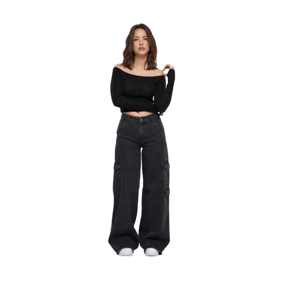 Urban Classics - Oberteil Schulterfrei für Damen Langärmlig (Schwarz) - Image 1