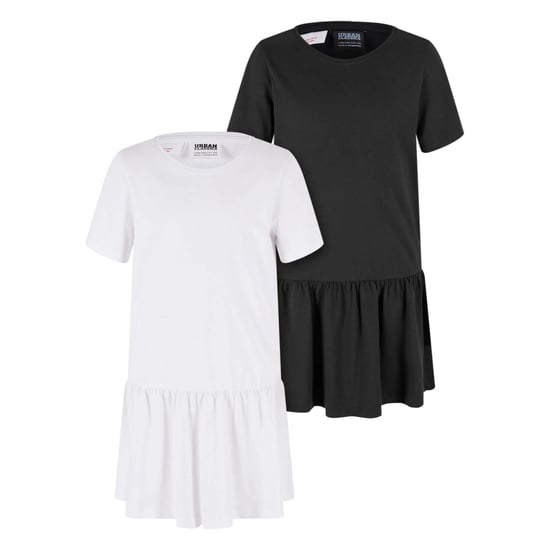 Urban Classics - "Valance" T-Shirt-Kleid für Mädchen(2er-Pack) (Weiß/Schwarz) - Image 1