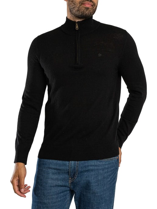 Superdry Ess LW Wollmischung 1/2 Reißverschluss Strickpullover, Schwarz - Image 2