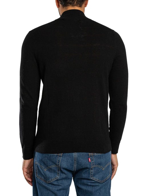 Superdry Ess LW Wollmischung 1/2 Reißverschluss Strickpullover, Schwarz - Image 3