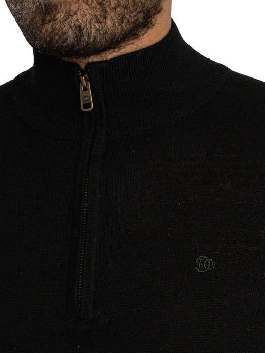 Superdry Ess LW Wollmischung 1/2 Reißverschluss Strickpullover, Schwarz - Image 4