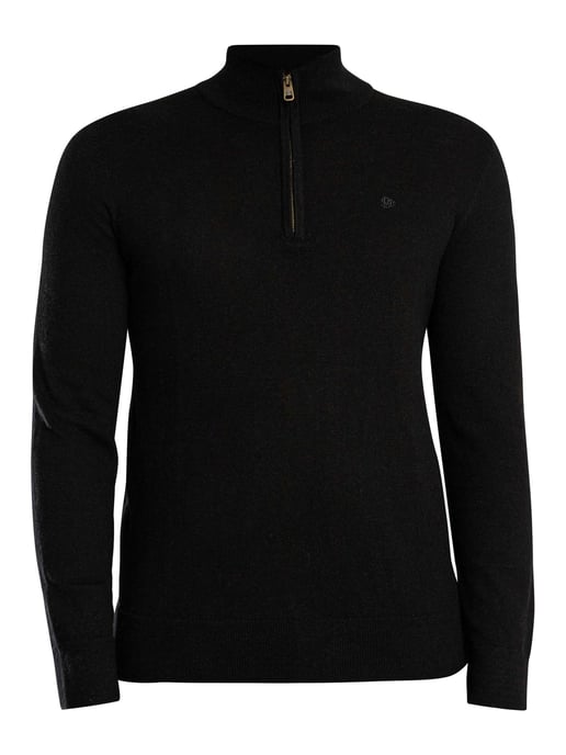 Superdry Ess LW Wollmischung 1/2 Reißverschluss Strickpullover, Schwarz - Image 5