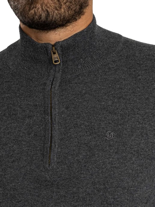 Superdry Ess LW Wollmischung 1/2 Reißverschluss Strickpullover, Grau - Image 4