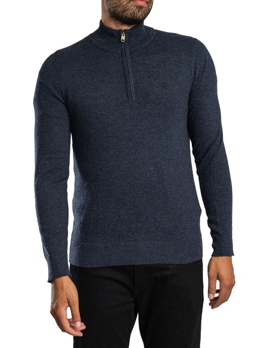 Superdry Ess LW Wollmischung 1/2 Reißverschluss Strickpullover, Blau - Image 2