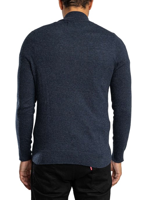 Superdry Ess LW Wollmischung 1/2 Reißverschluss Strickpullover, Blau - Image 3