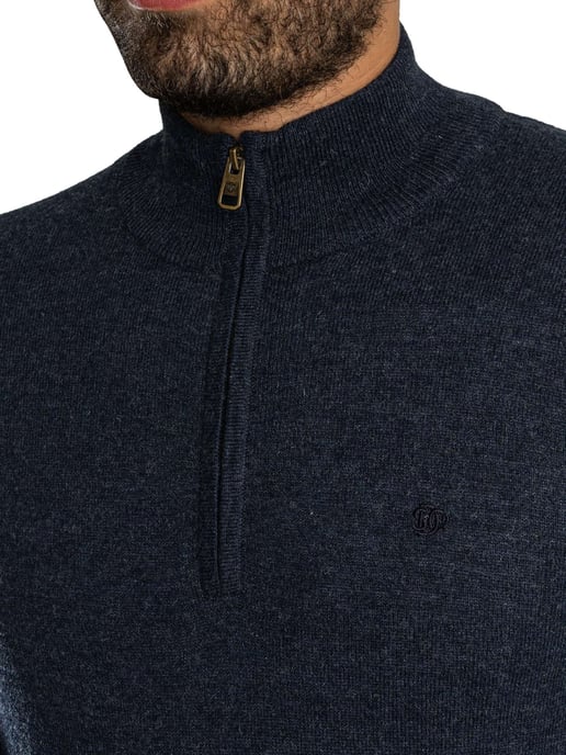 Superdry Ess LW Wollmischung 1/2 Reißverschluss Strickpullover, Blau - Image 4