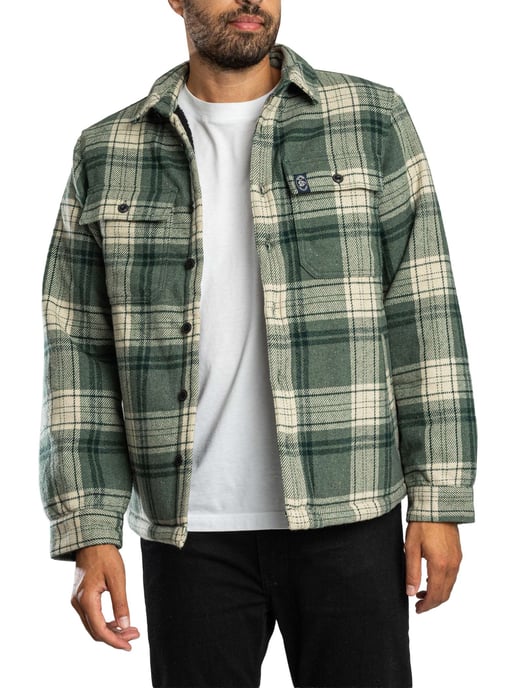 Superdry Borg-Gefüttertes Miller-Überhemd, Grün - Image 1