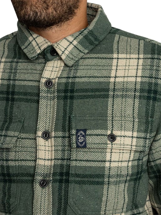 Superdry Borg-Gefüttertes Miller-Überhemd, Grün - Image 6