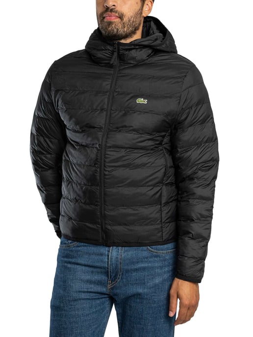 Lacoste Logo Puffer Jacke, Schwarz - Image 2