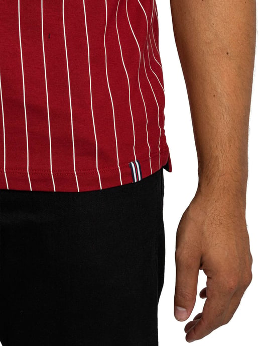 Fila BB1 Klassisches Vintage Gestreiftes Poloshirt, Rot - Image 5