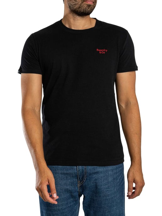 Superdry Essential Serif Logo T-Shirt, Schwarz - Image 1