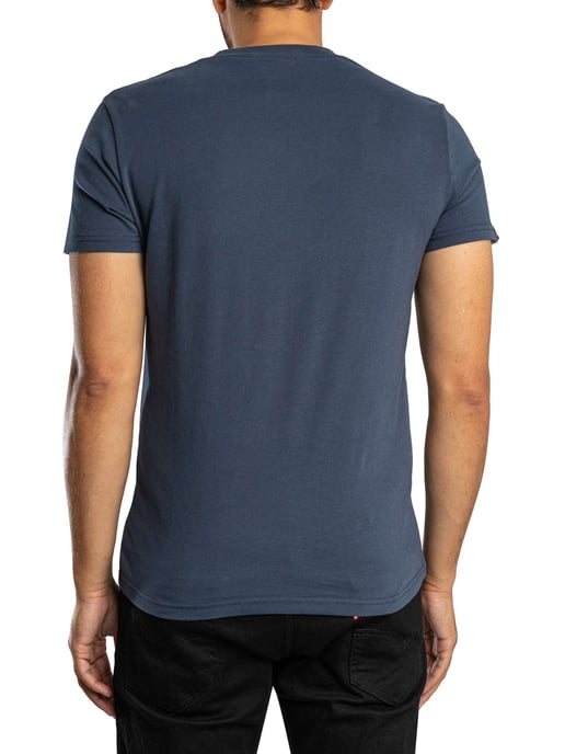 Superdry Essential Serif Logo T-Shirt, Blau - Image 3