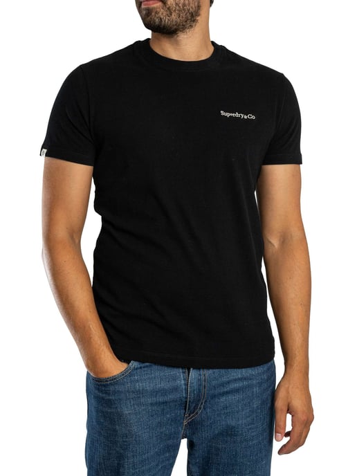 Superdry Essential Firmenlogo T-Shirt, Schwarz - Image 2