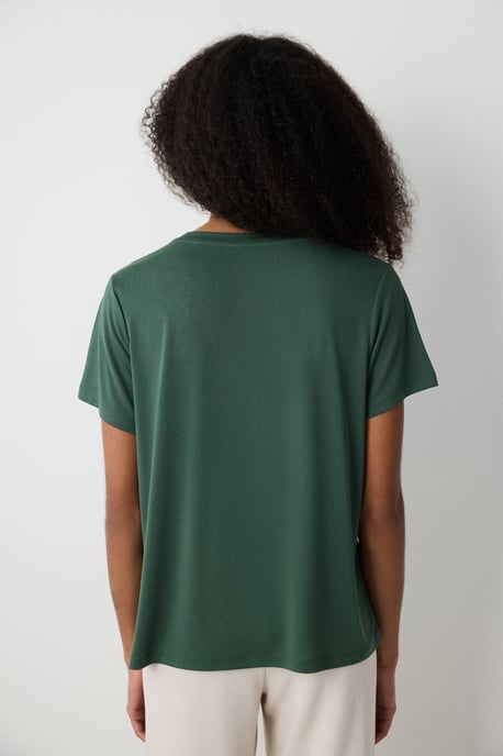 Penti Damen T-Shirt, Regular Fit, Rundhals - Khaki - Image 4