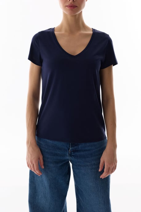 Oversized V-Ausschnitt Langarm-T-Shirt - Image 3